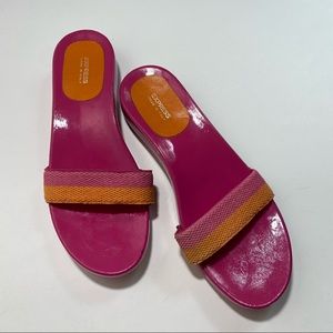 Express Rare Vintage J2K Wooden Slide Sandals Size 8